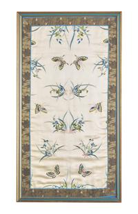 Three Chinese Embroidered Silk Panels, Late Qing/Republic Period 晚清/民國 挽袖鏡框三種