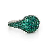 David Yurman, 'Petite Pavé,' Emerald and Blackened Gold Ring