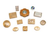 A Group of Silver Small Boxes and Silver and Silver Mounted Dressing Table Articles