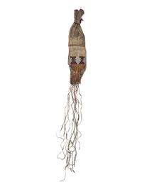 Early Sioux Beaded Hide Tobacco Bag