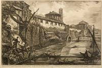Two Etchings by Giovanni Battista Piranesi (Italian, 1720-1778), View along the Via del Corso of the Palazzo dell'Accademia