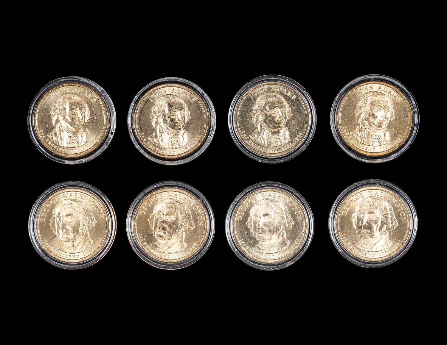 [ERROR] A Group of Four Presidential $1 Rim Error Coins