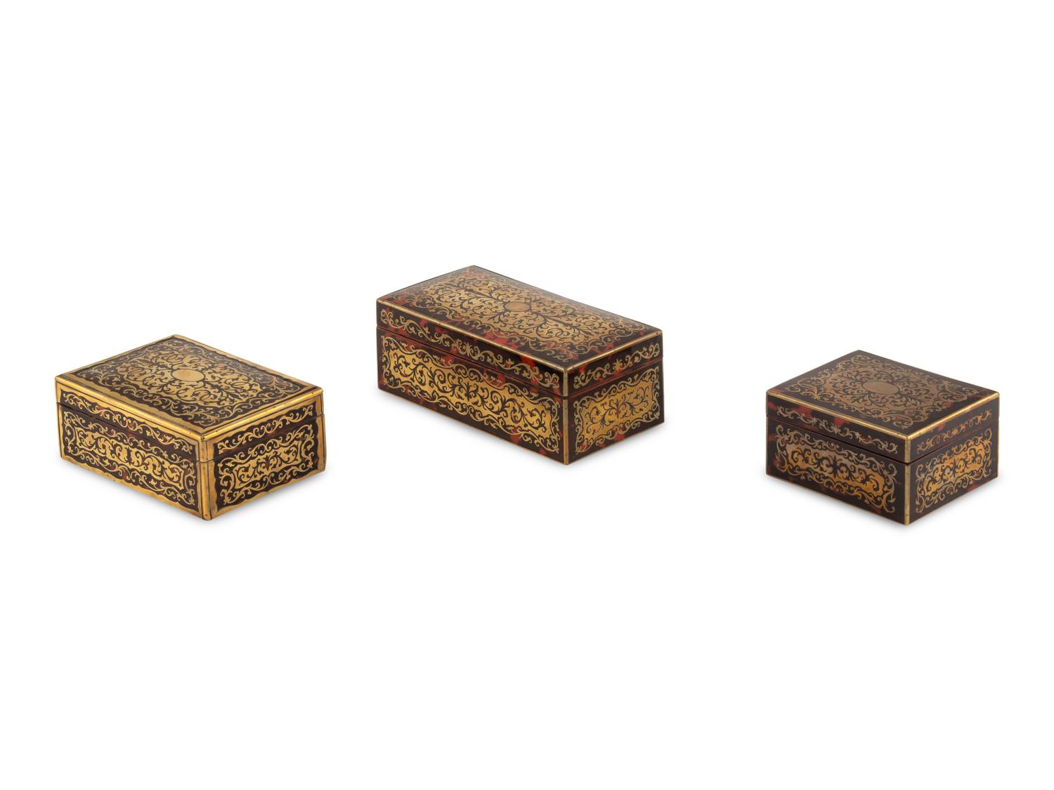 Three Boulle Marquetry Table Caskets
