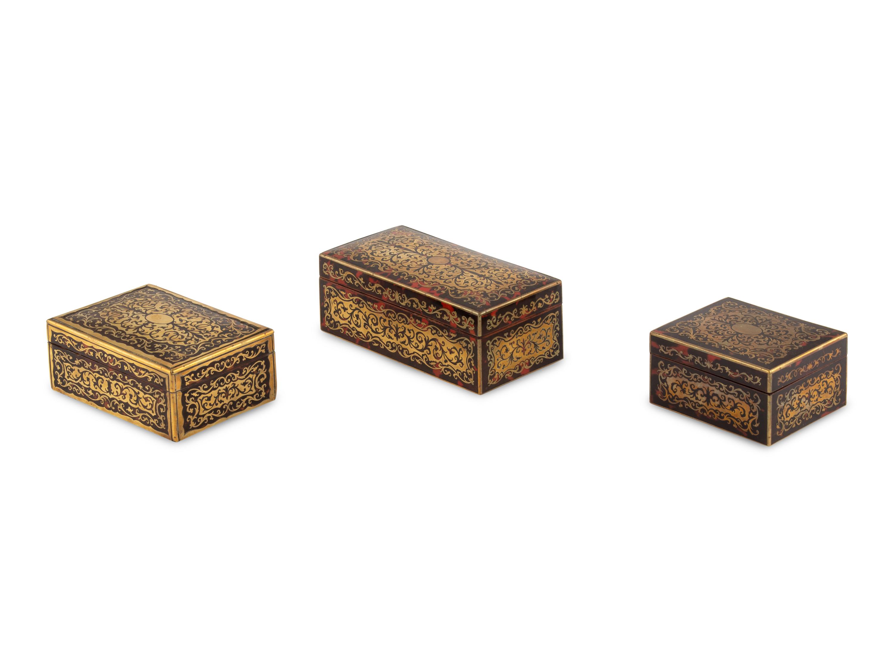 Three Boulle Marquetry Table Caskets