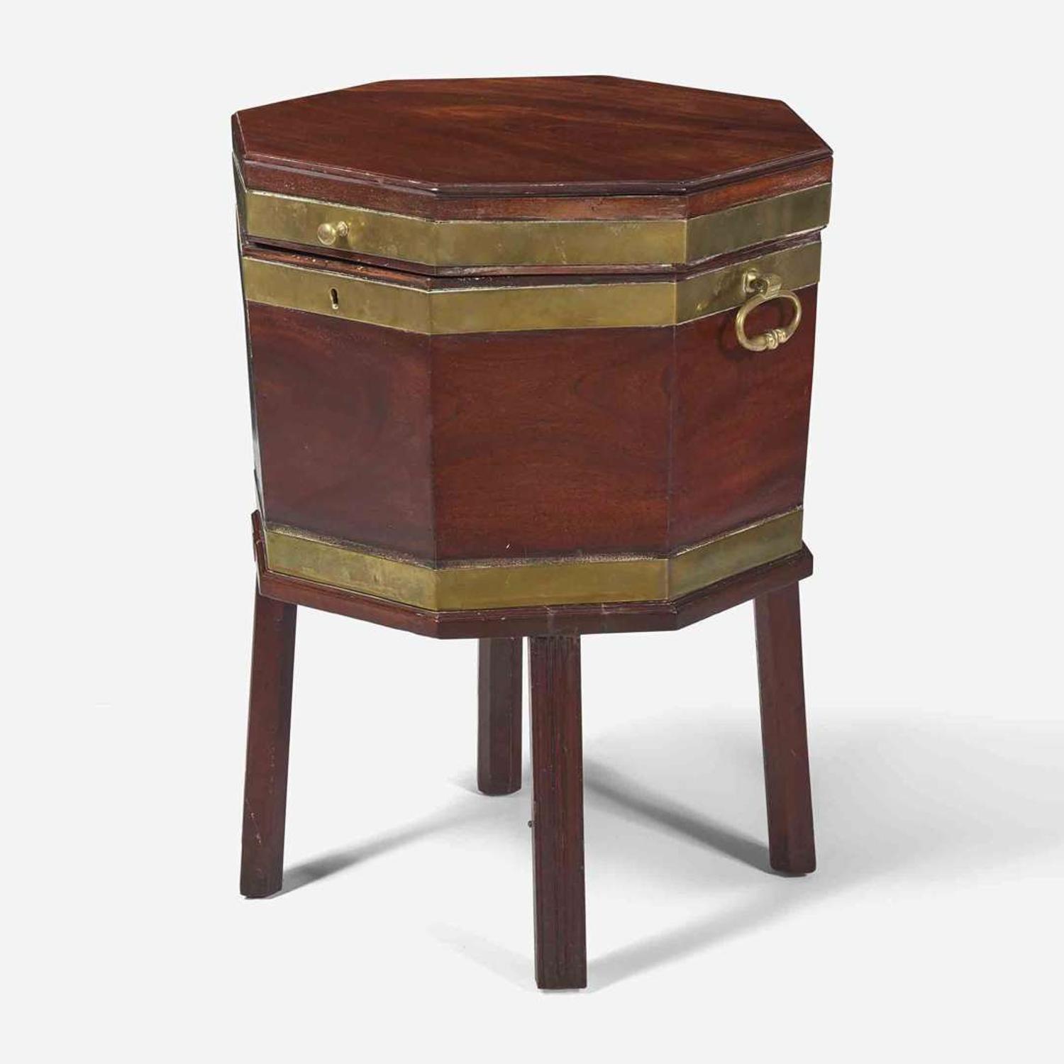 A George III brass-bound mahogany wine cooler late 18th century