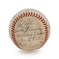 A 1951 Chicago Cubs Team Signed Baseball, 28 Signatures, Including Chuck Connors (BAS Beckett Authentication Services Certified),