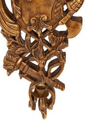 A Set of Four Louis XV Style Giltwood Single-Light Sconces
