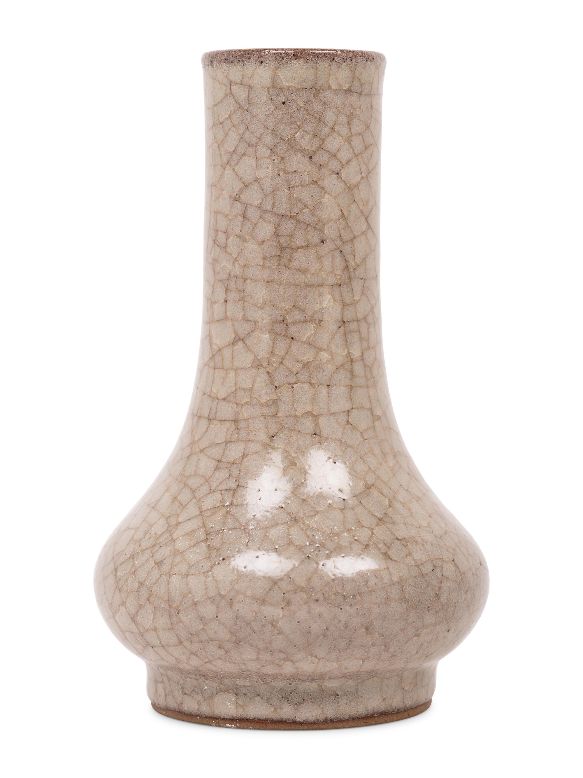 Two Chinese Monochrome Glazed Porcelain Vases