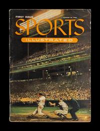A 1954 First Issue of Sports Illustrated Magazine With Topps Baseball Card Insert