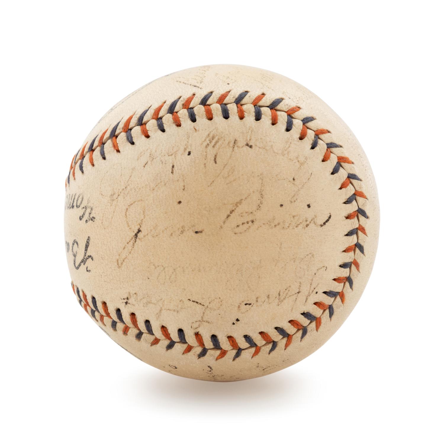 A 1935 Philadelphia Phillies Multi-Signed Baseball and Babe Ruth Home Run Special Retail Box,