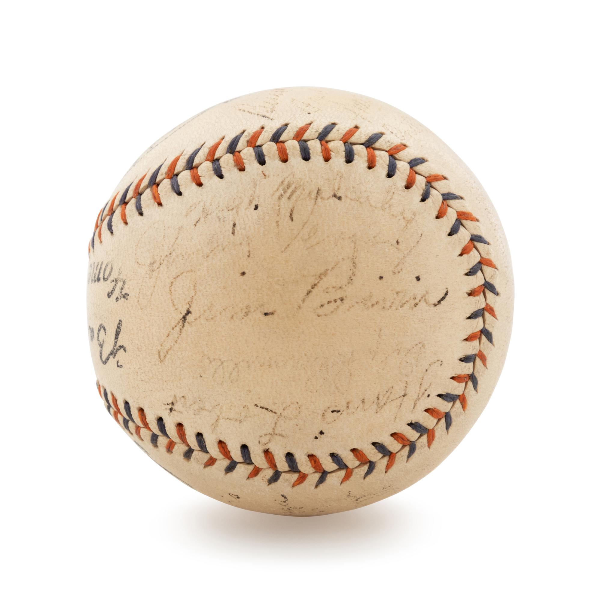 A 1935 Philadelphia Phillies Multi-Signed Baseball and Babe Ruth Home Run Special Retail Box,