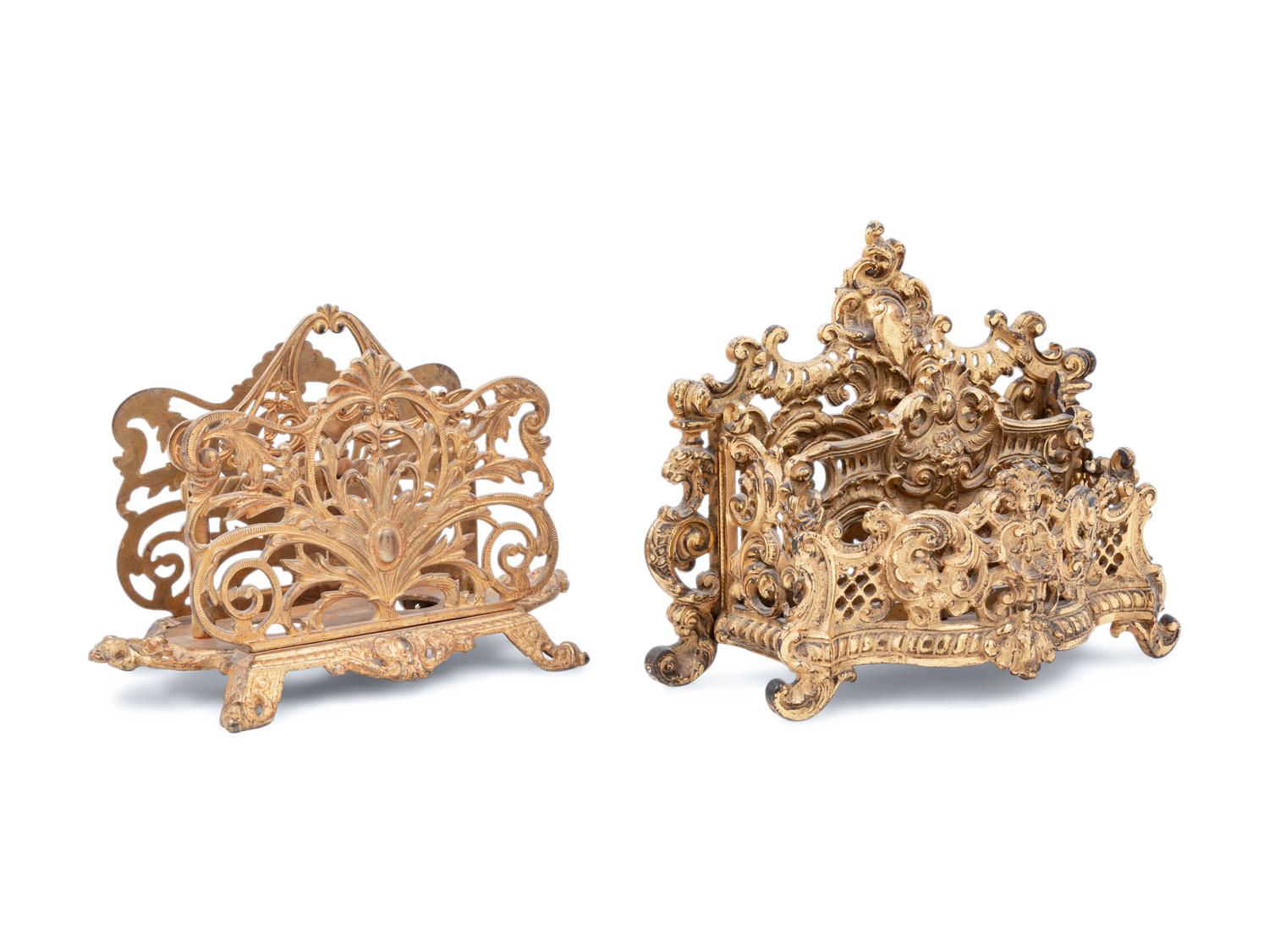 Three Victorian Gilt Metal Desk Articles