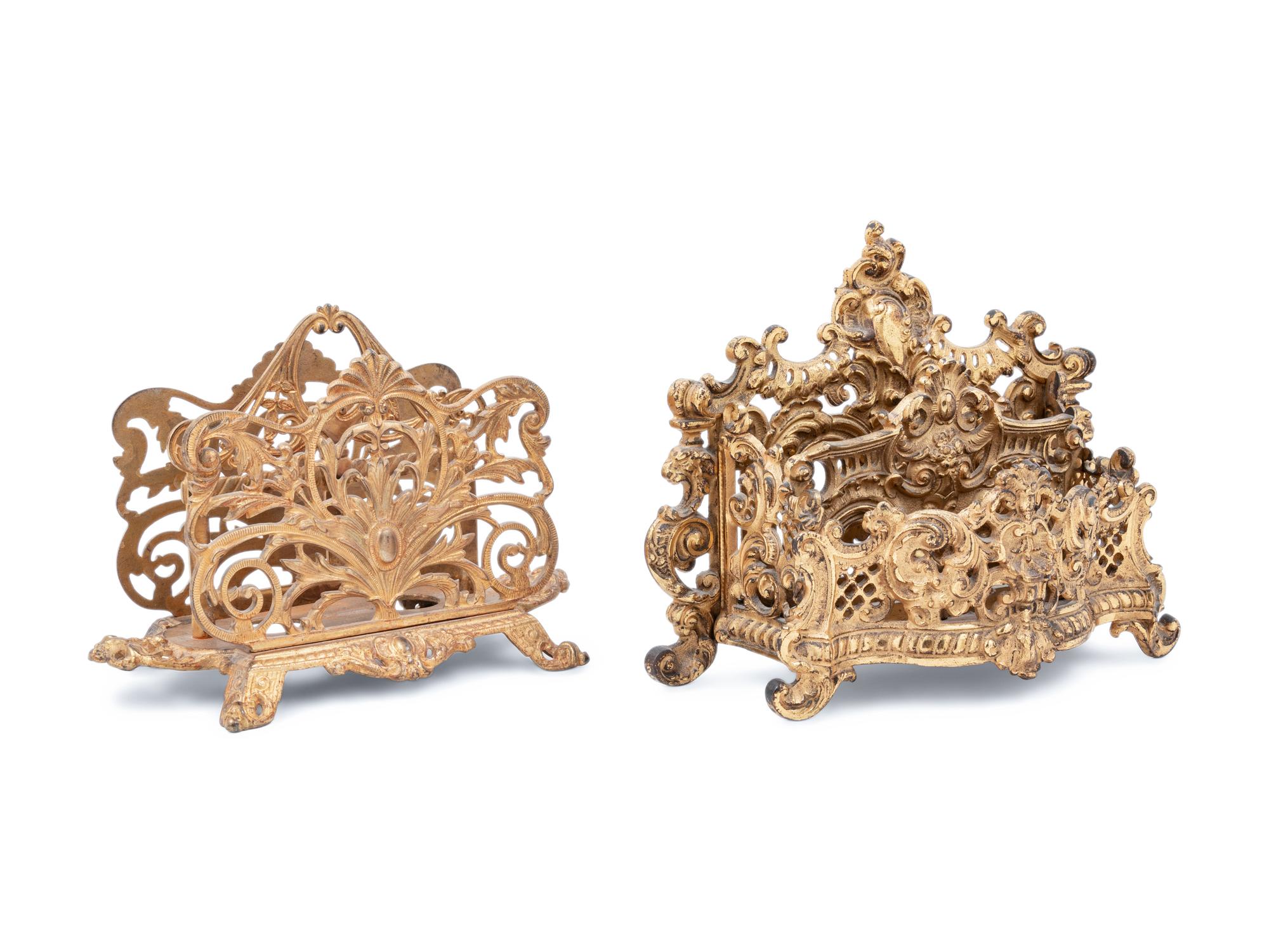 Three Victorian Gilt Metal Desk Articles