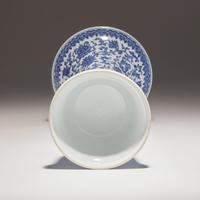 A Chinese Blue and White Porcelain Gu Vase, Jiaqing Mark and of the Period — 清嘉慶 青花纏枝蓮八吉祥花觚