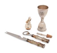 A Group of Four Tiffany & Co. Silver Bamboo Pattern Bar Articles