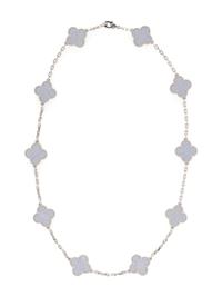 VAN CLEEF & ARPELS, CHALCEDONY AND WHITE GOLD 'VINTAGE ALHAMBRA' NECKLACE