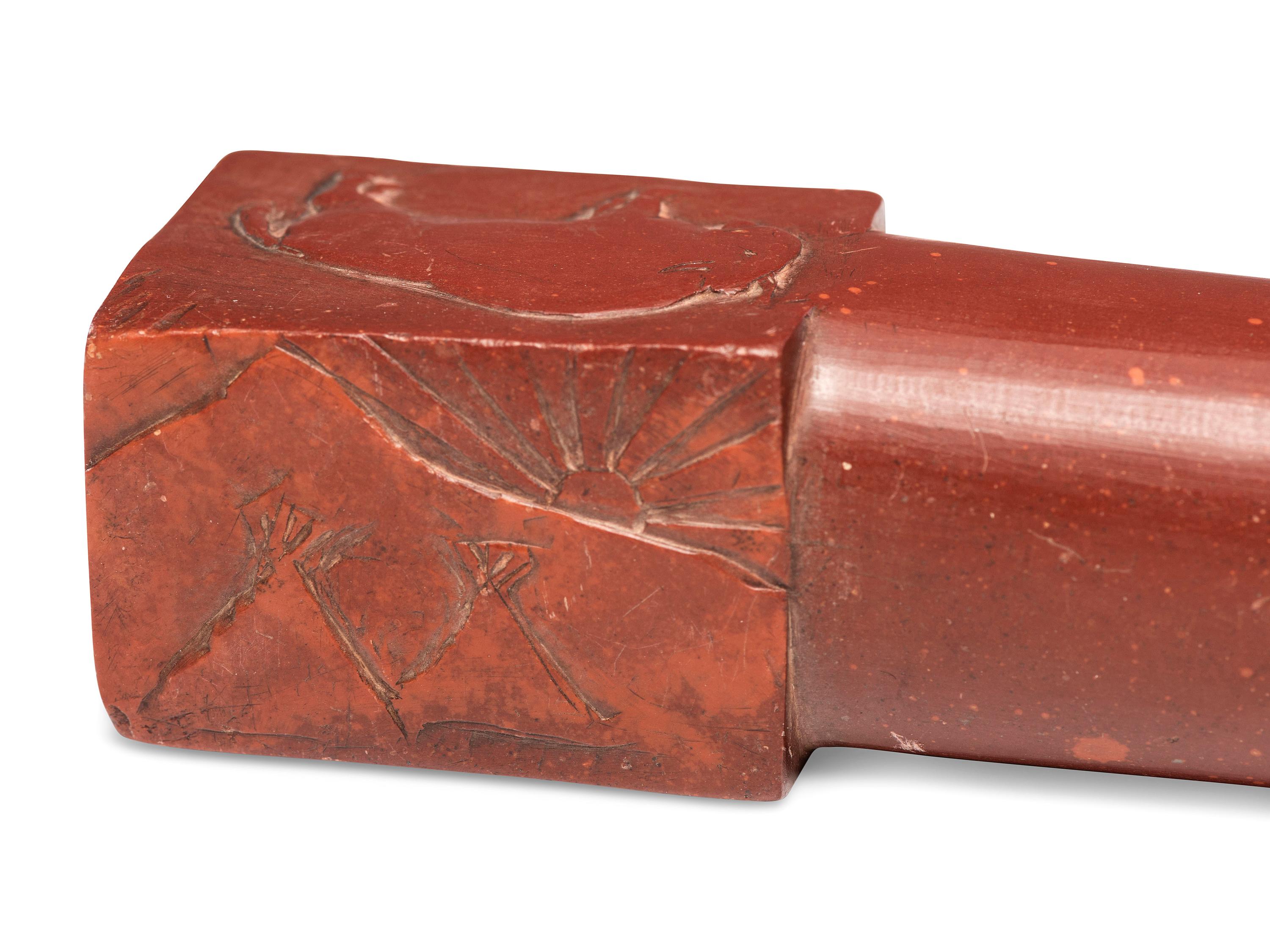 Plains Pipe, with Decorated Catlinite Bowl