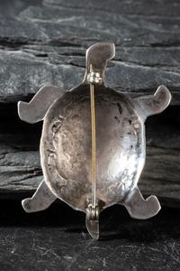 Zuni Silver and Channel Inlay Turtle Pin / Brooch