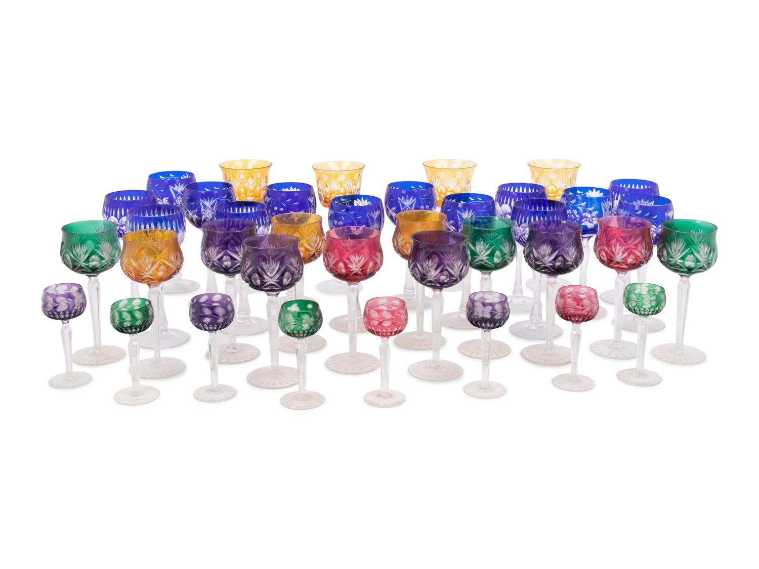 A Collection of Cut-to-Clear Glass Stemware