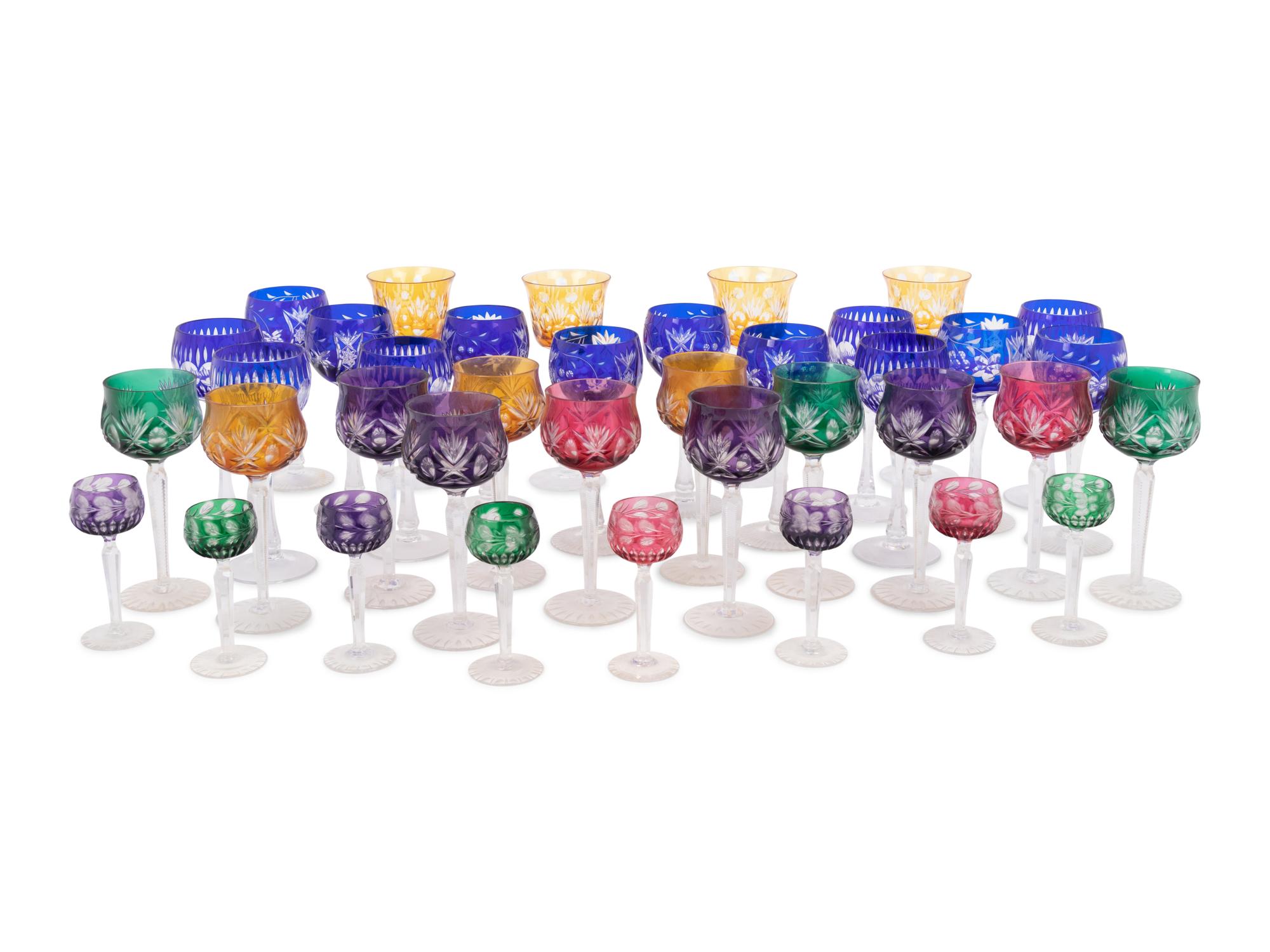 A Collection of Cut-to-Clear Glass Stemware