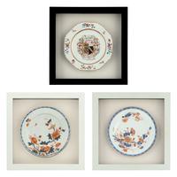A Set of Three Framed Chinese Export Porcelain Plates