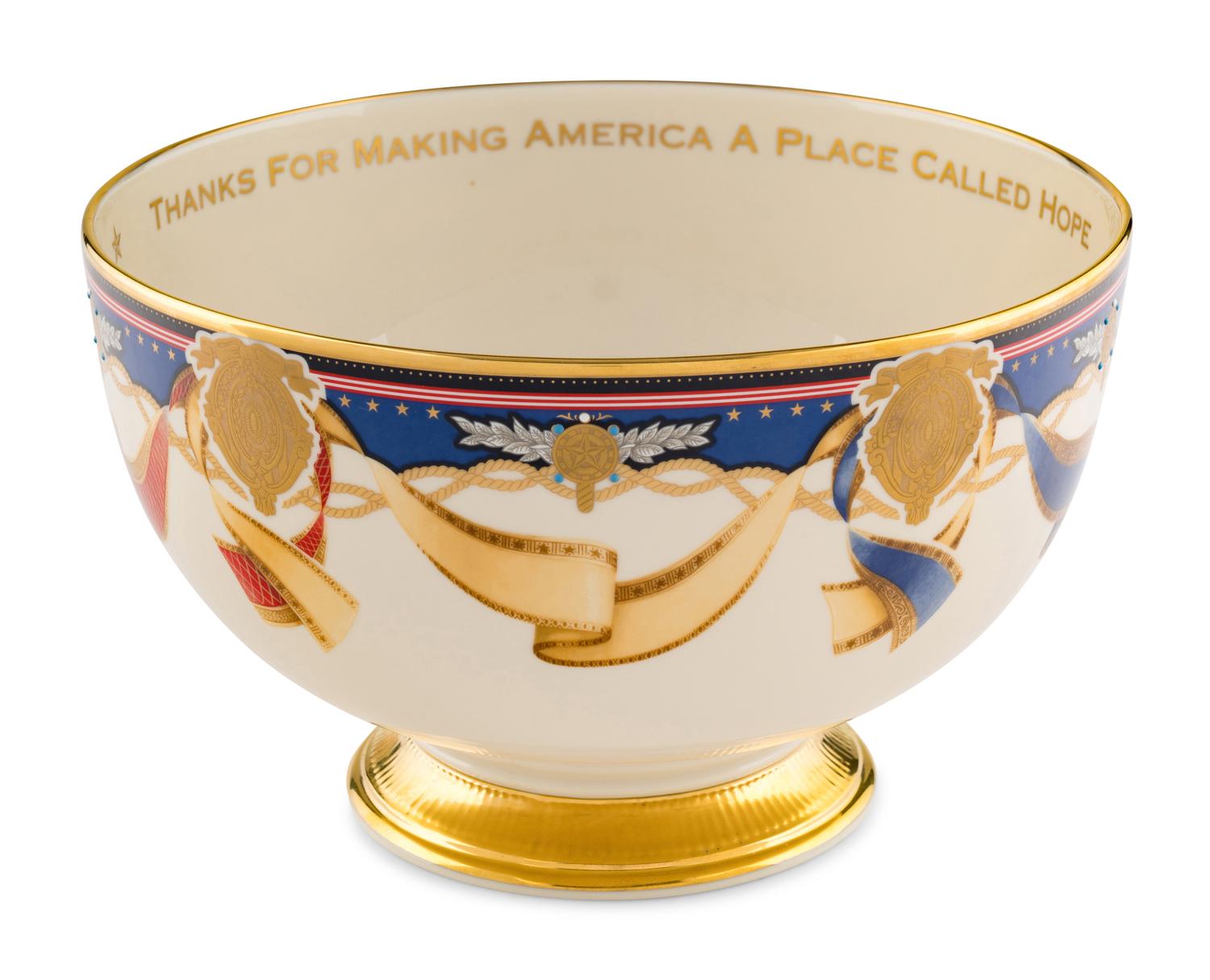 A Lenox Porcelain Millennium Pattern Presentation Bowl from the Clinton Administration