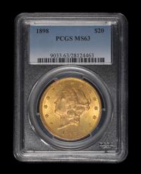 A United States 1898 Liberty Head $20 Gold Coin