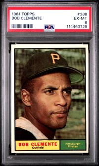 A 1961 Topps Roberto Clemente Baseball Card No. 388 (PSA 6 EX-MT)