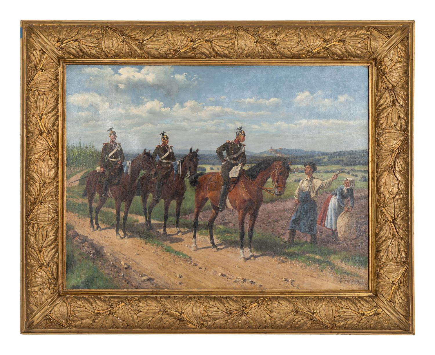 Prussian Cavalrymen Pausing for Direction