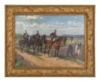 Prussian Cavalrymen Pausing for Direction