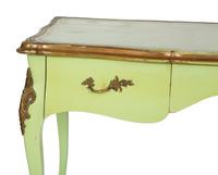 A Louis XV Style Gilt Metal Mounted Green-Painted Bureau Plat