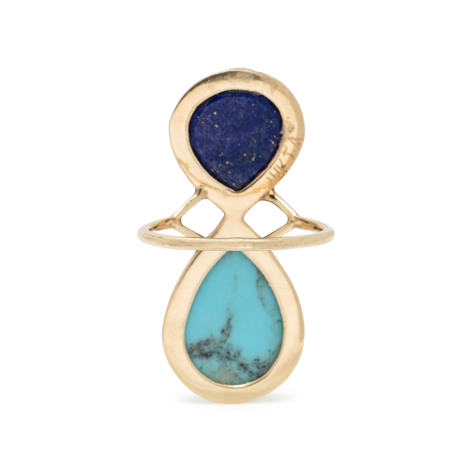 JACQUIE AICHE, TURQUOISE AND LAPIS LAZULI RING