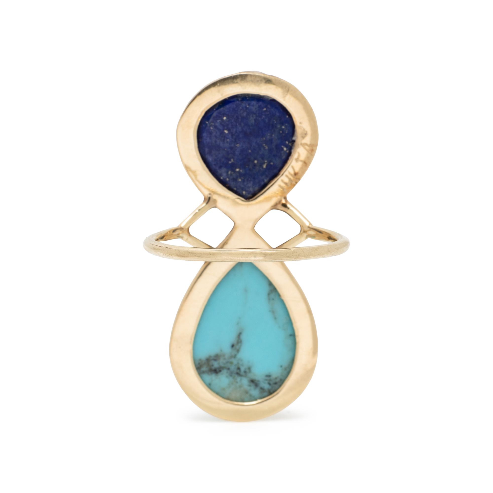 JACQUIE AICHE, TURQUOISE AND LAPIS LAZULI RING
