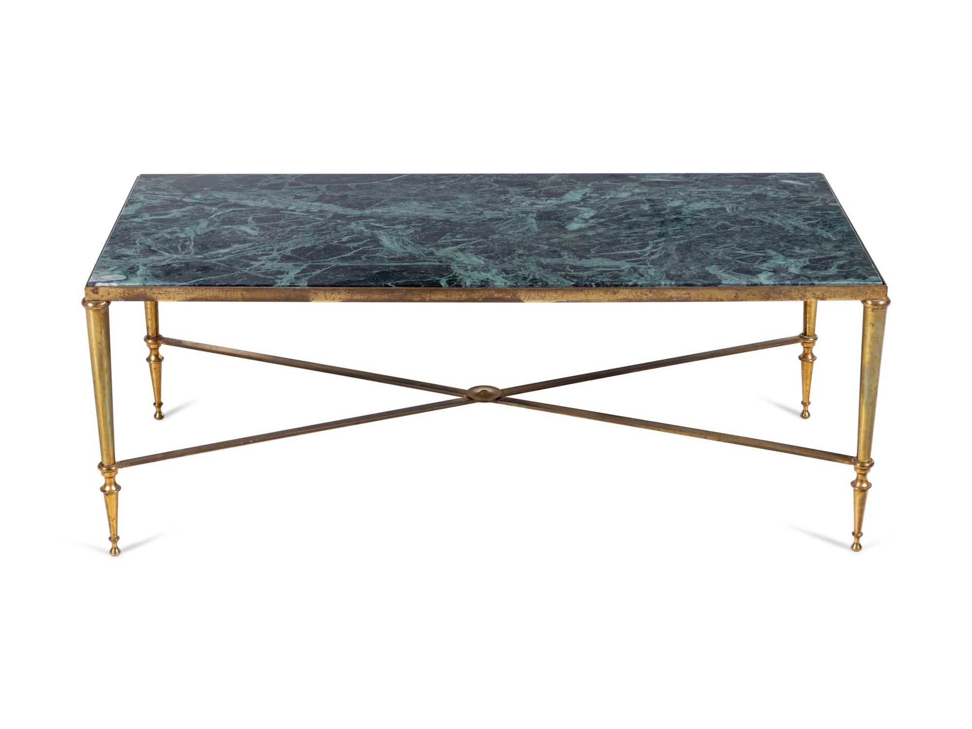 A Brass and Marble Low Table in the Style of Maison Jansen