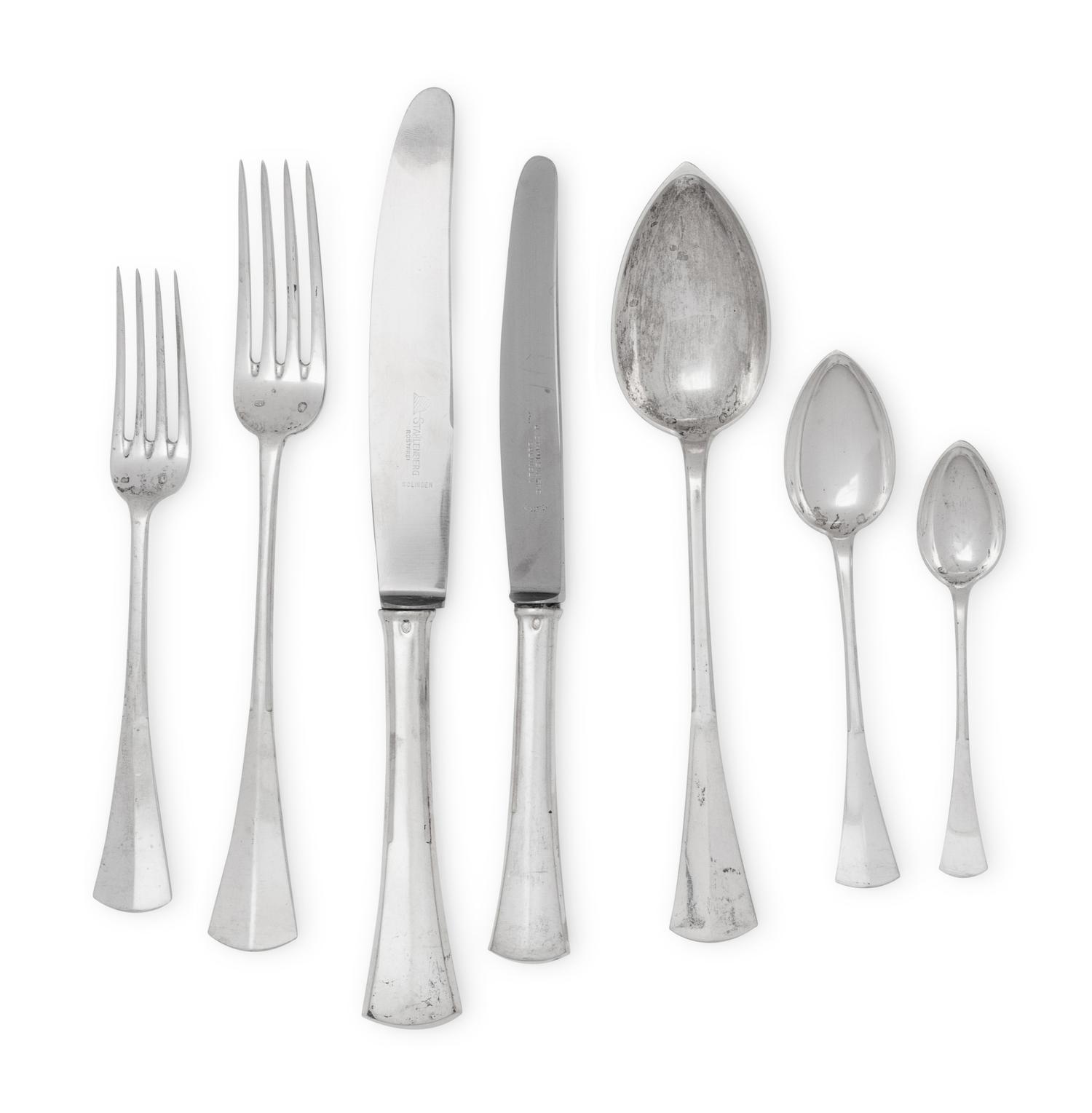 A Hungarian Silver Flatware Service