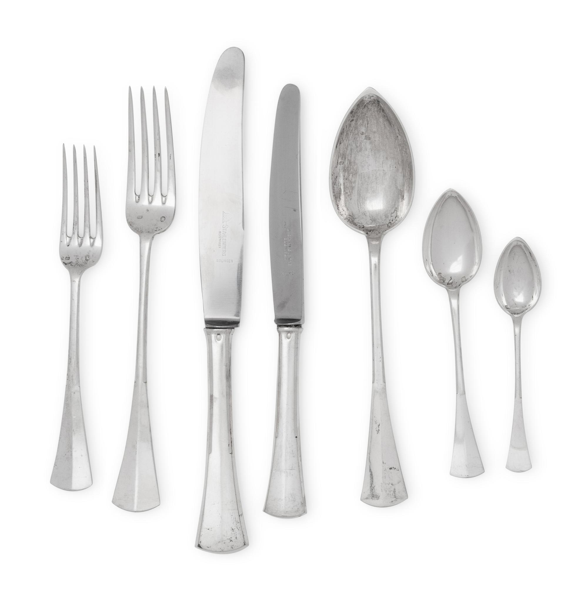 A Hungarian Silver Flatware Service
