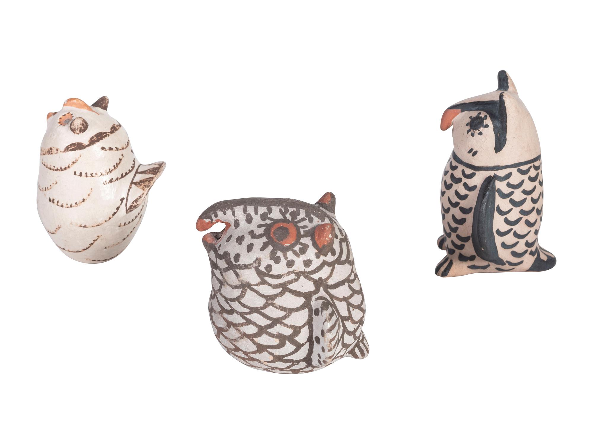 Acoma, Zuni, and Cochiti Pottery Owls