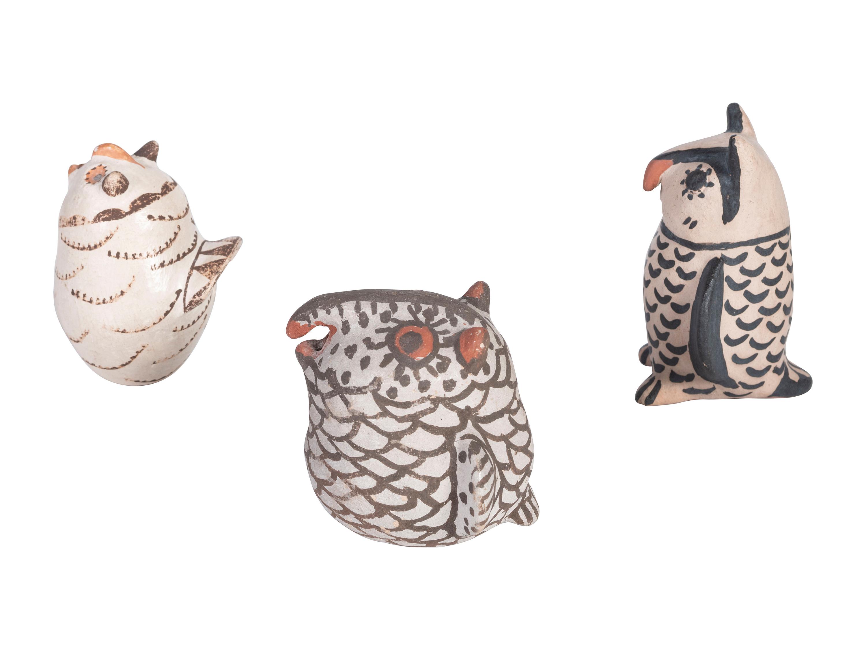 Acoma, Zuni, and Cochiti Pottery Owls