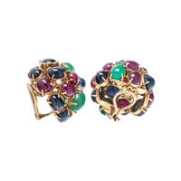 MULTIGEM AND DIAMOND EARCLIPS