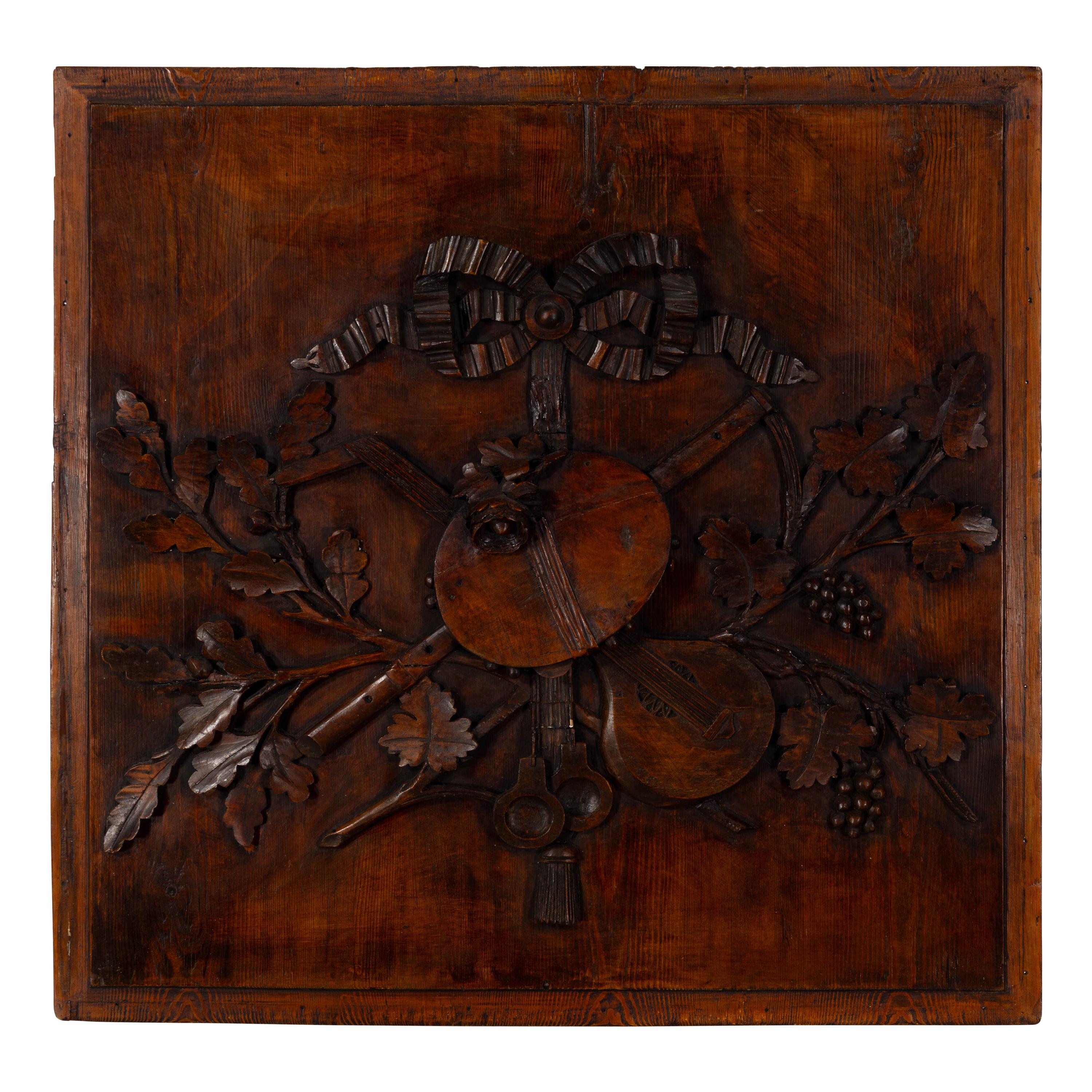 A Continental Carved Oak Panel