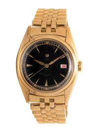 ROLEX, REF. 6030 18K YELLOW GOLD 'OYSTER PERPETUAL DATEJUST' WATCH