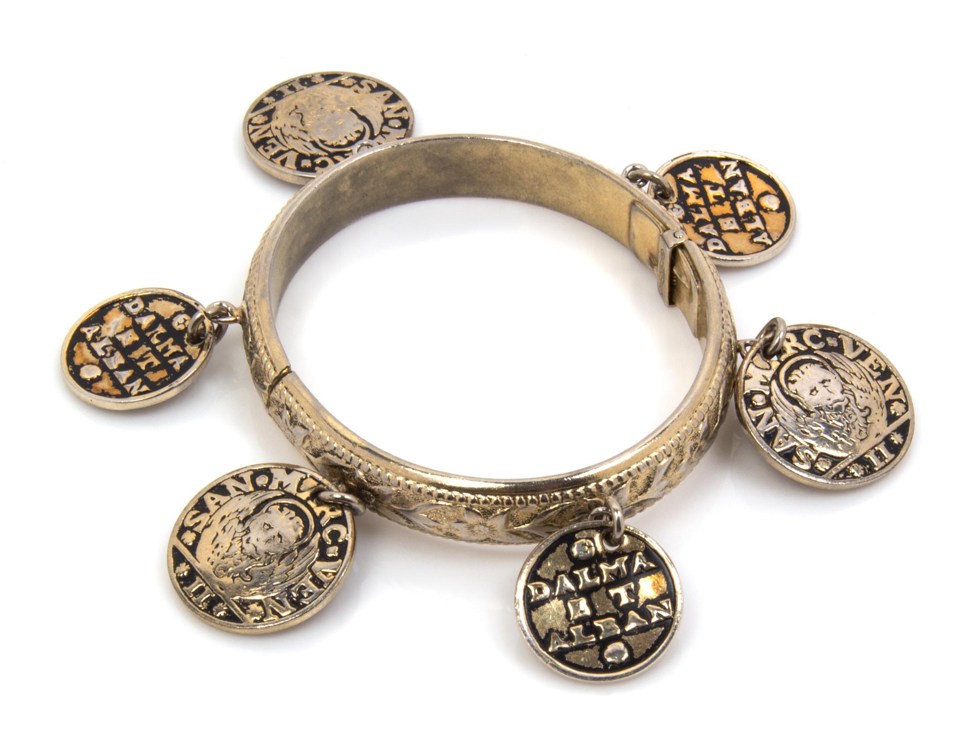 A Whiting & Davis Charm Hinge Bracelet,