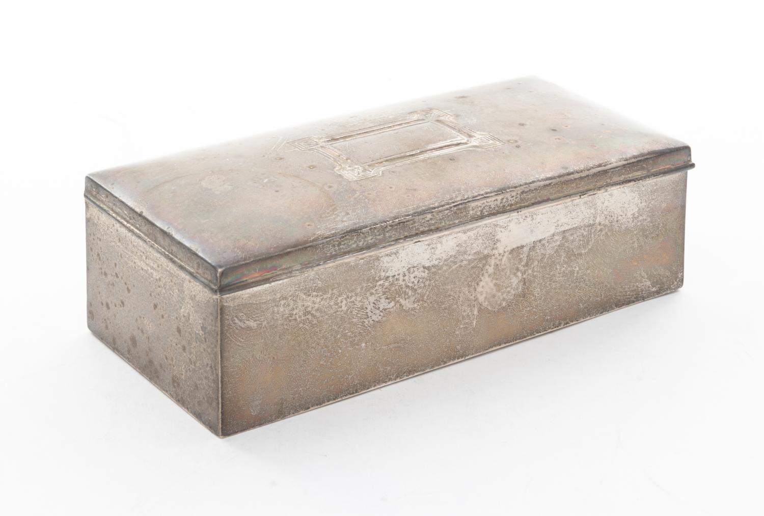 An American Silver Humidor Length 7 inches.