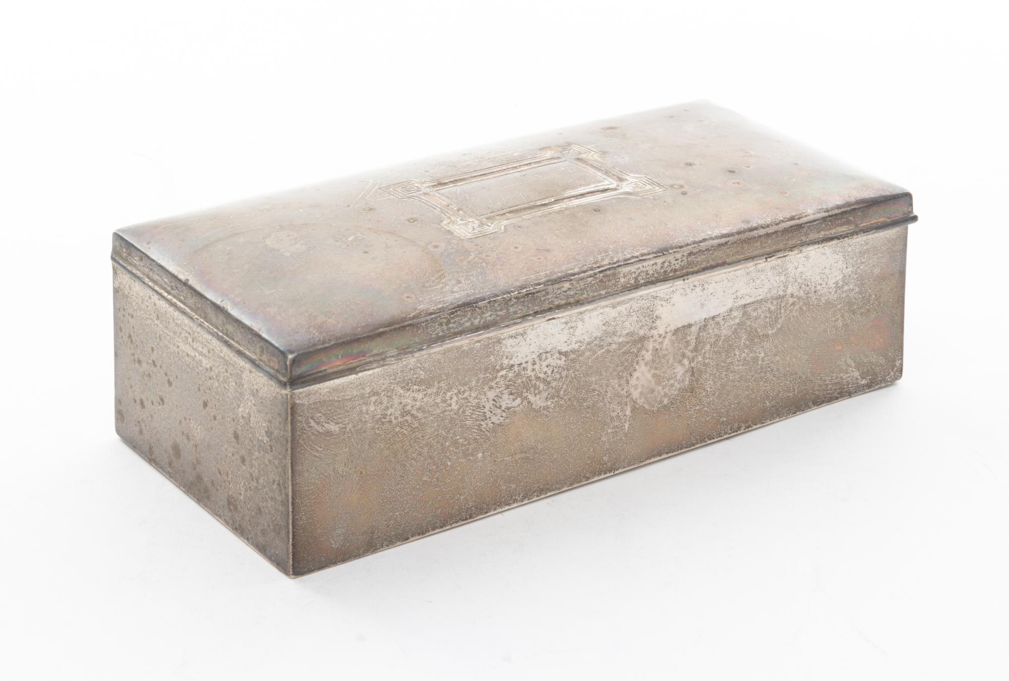An American Silver Humidor Length 7 inches.