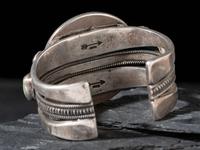 Heavy Silver and Mosaic Inlay Yeibichai Bust Cuff Bracelet