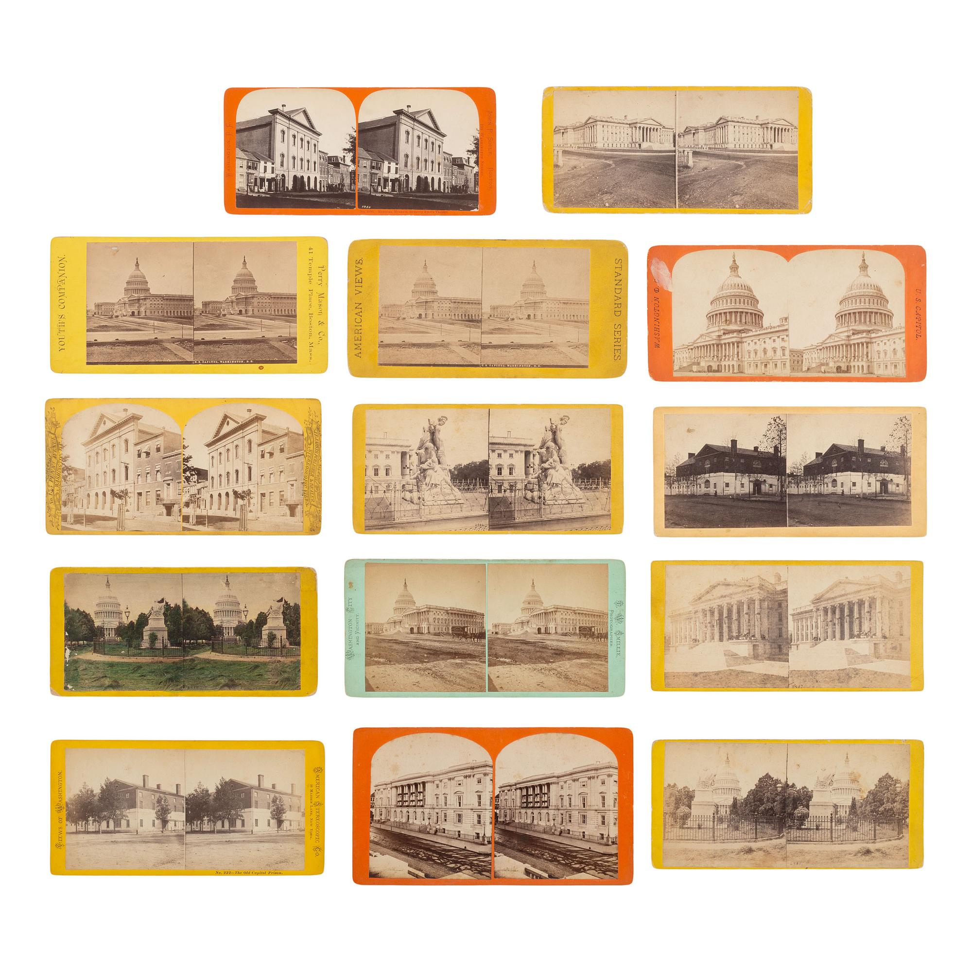 [Early Photography] Group of over 100 Stereoviews of Washington, DC, incl. landmarks and monuments