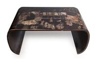A Coromandel Style Lacquered Low Table Height 19 x width 46 x depth 29 1/2 inches.