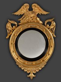 A Pair of Federal Giltwood Bull's Eye Looking Glasses