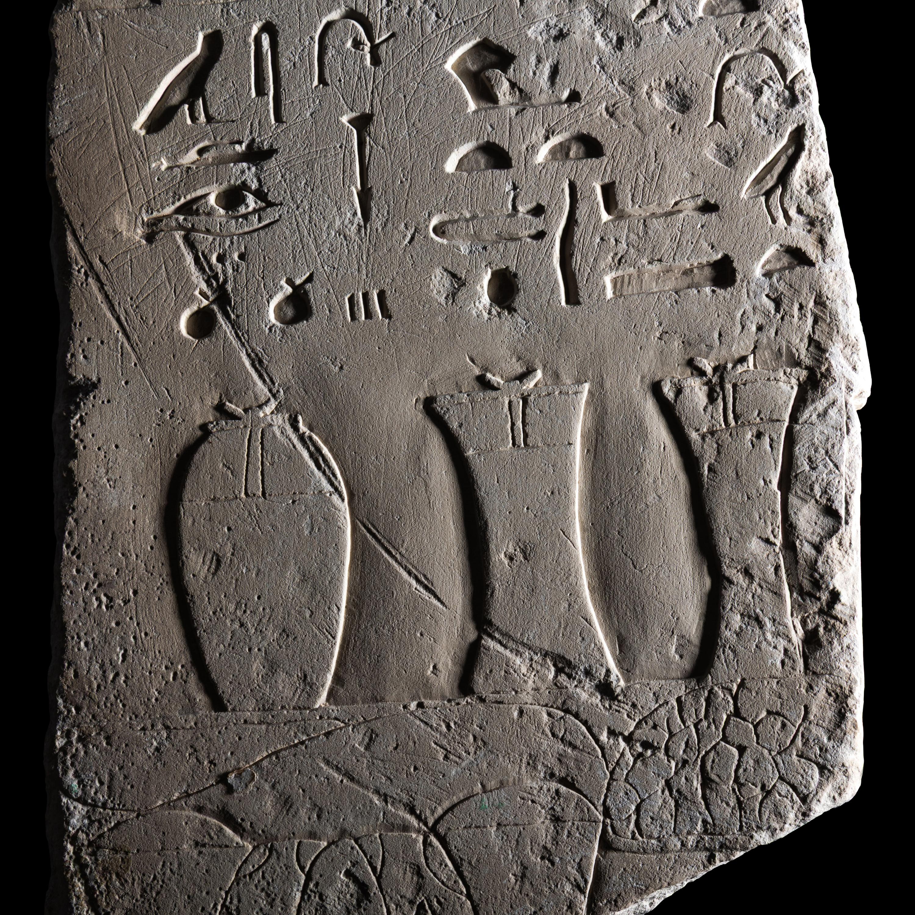 An Egyptian Limestone Wall Fragment
