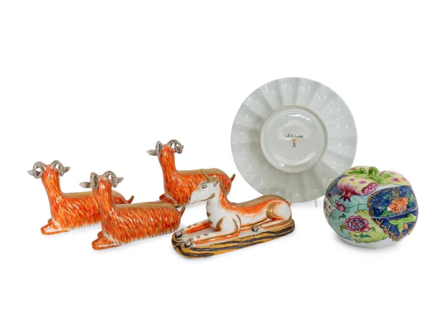 Five Mottahedah Porcelain Articles